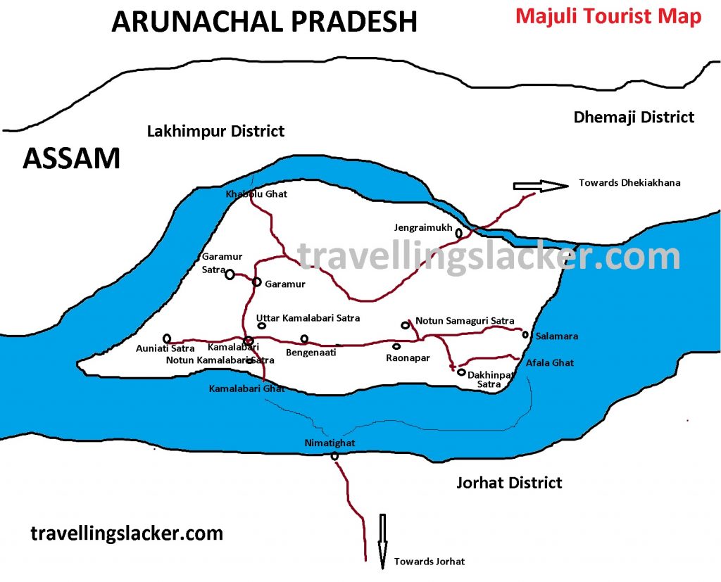 Rote Map for Tourists in Majuli